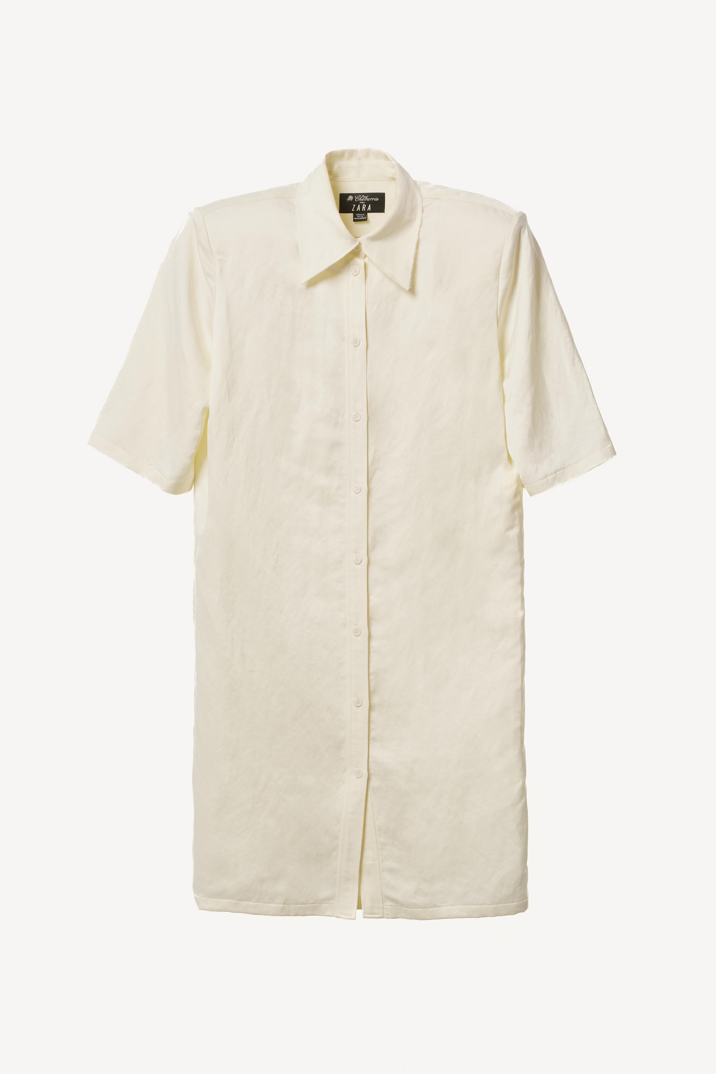 LINEN SHOULDER PAD SHIRT DRESS WILLY CHAVARRIA X ZARA